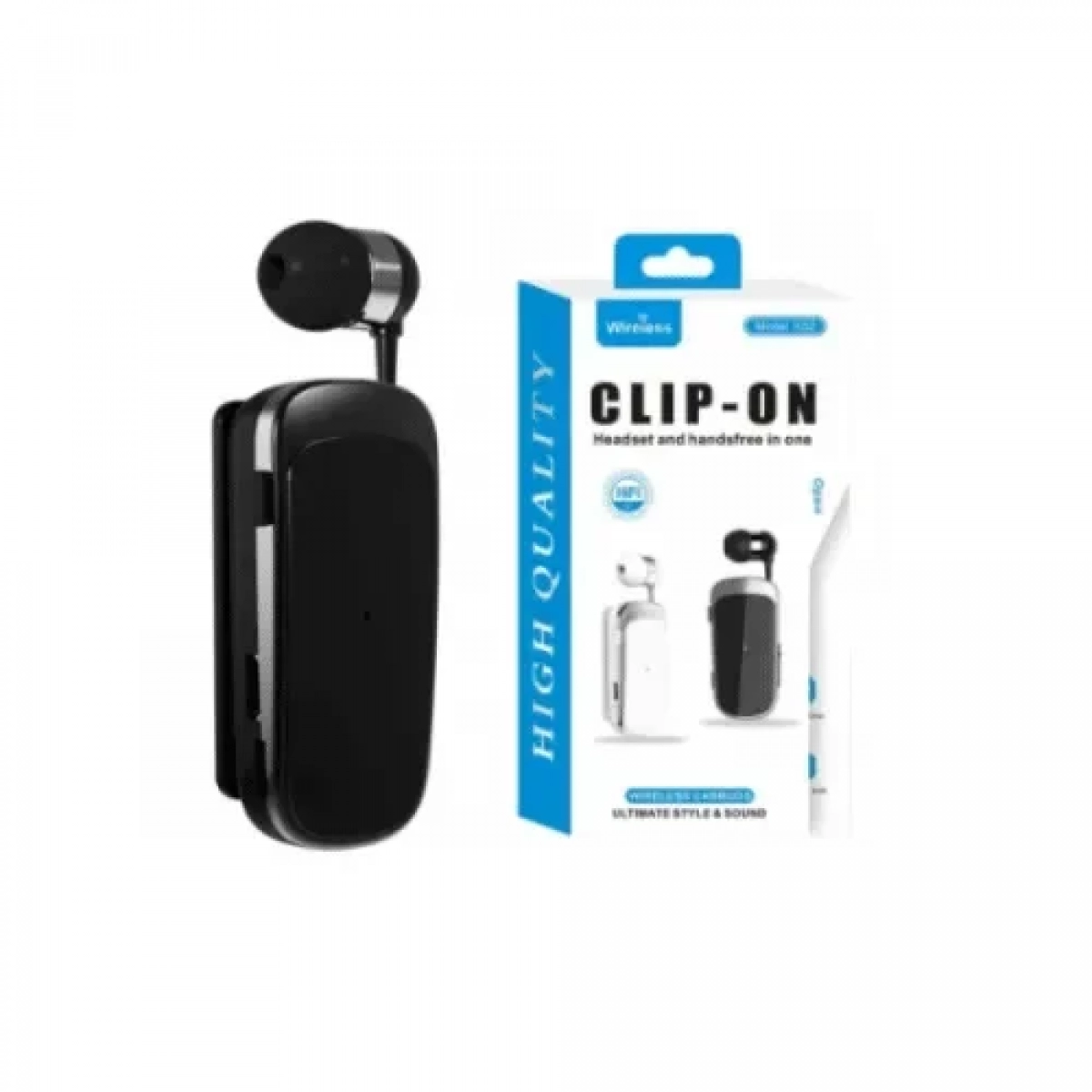 Ακουστικό Bluetoοth HandsFree K52 clip-on mini headset λευκό - Image 2