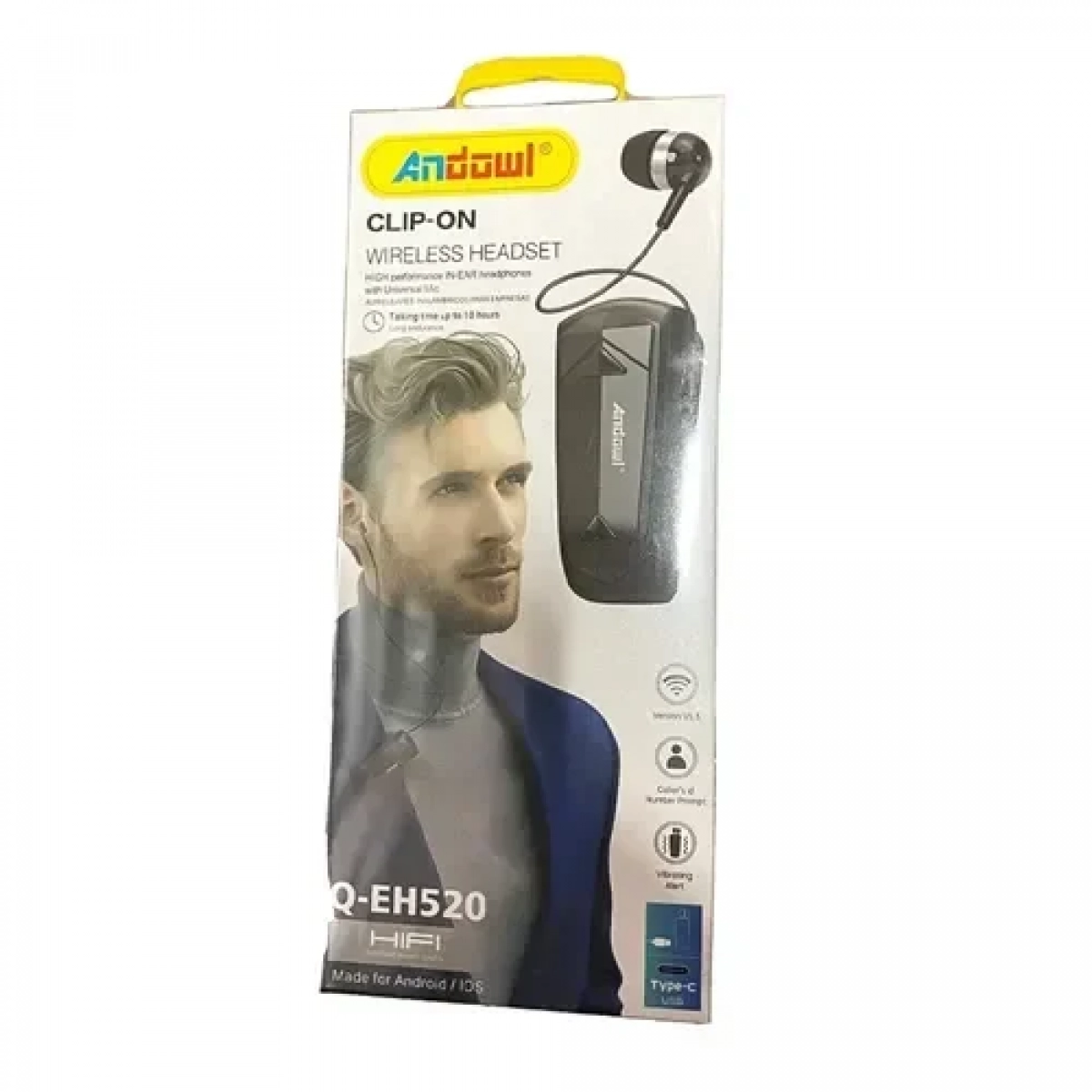 Ακουστικό πέτου In-ear Bluetooth Handsfree Andowl Andowl Q-EH520 μαύρο - Image 2