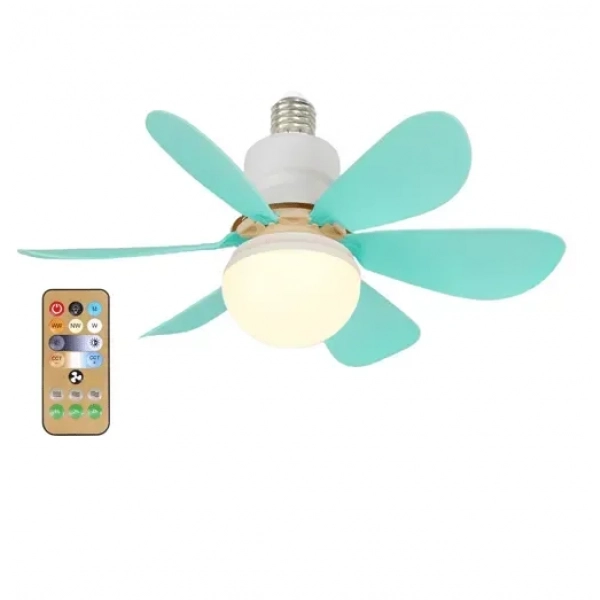 Ανεμιστήρας οροφής και λάμπα LED 520x185mm με τηλεχειριστήριο - γαλάζιο