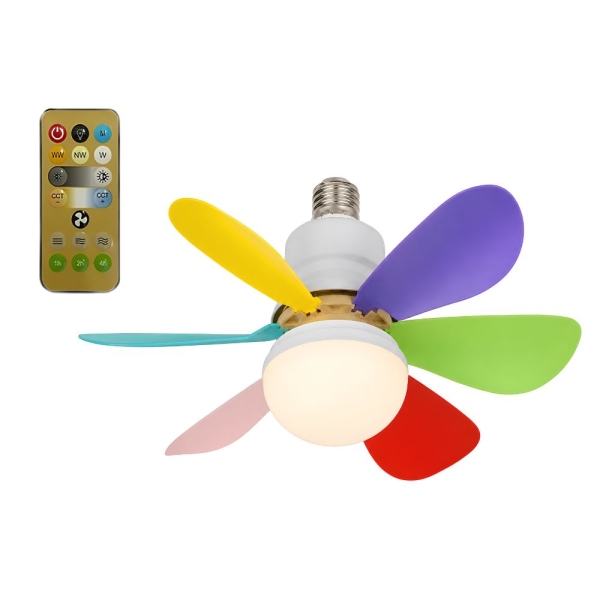 Ανεμιστήρας οροφής και λάμπα LED 520x185mm με τηλεχειριστήριο - πολύχρωμο