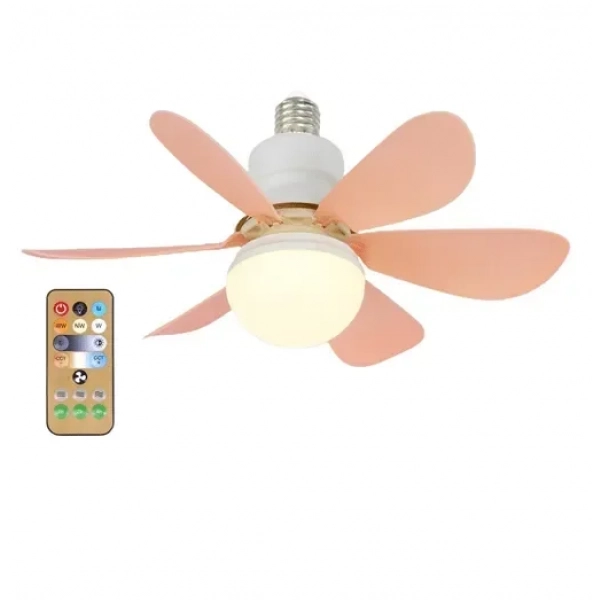 Ανεμιστήρας οροφής και λάμπα LED 520x185mm με τηλεχειριστήριο - ροζ