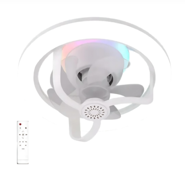 Ανεμιστήρας οροφής και λάμπα LED RGB 50W με τηλεχειριστήριο - λευκό