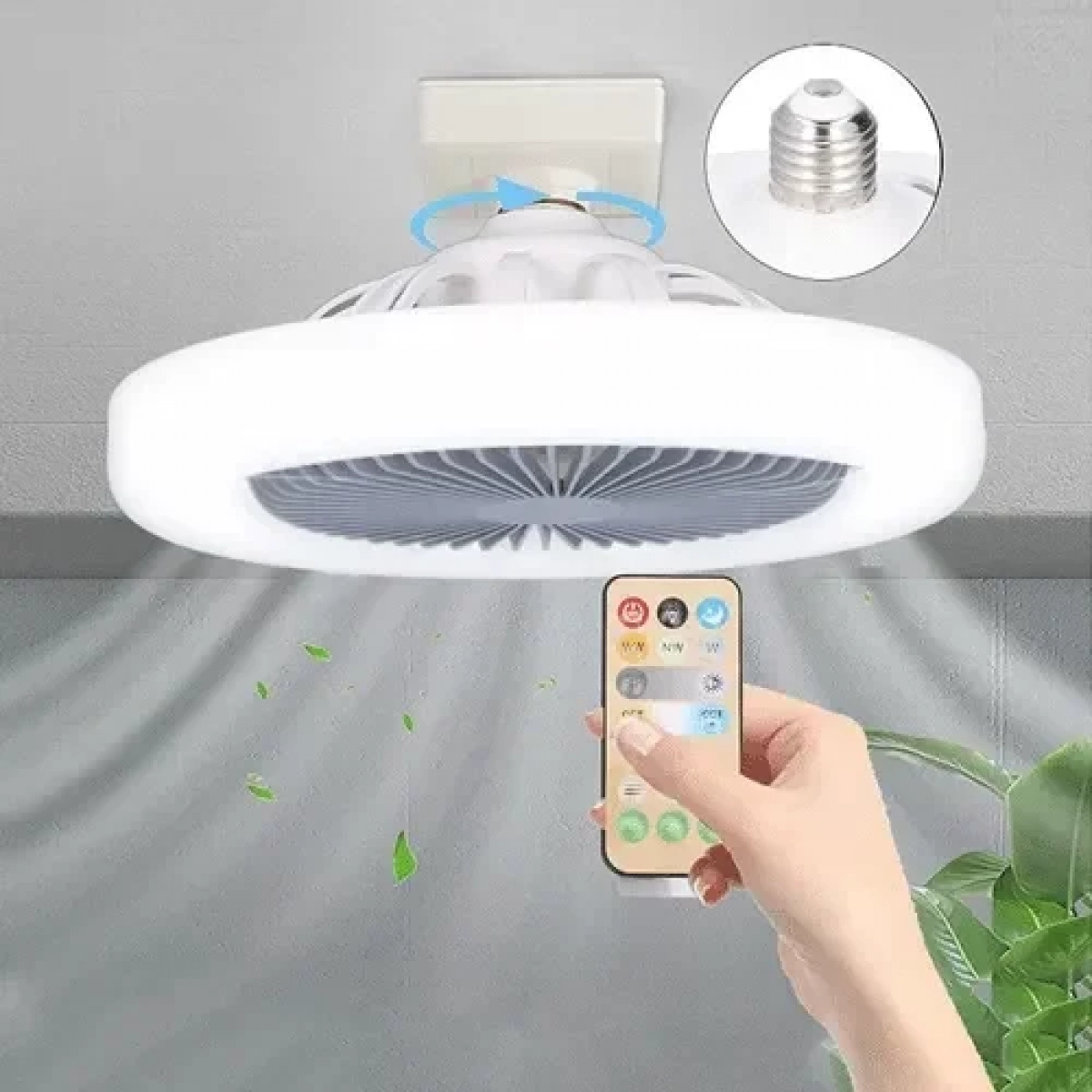 Ανεμιστήρας οροφής & λάμπα LED 36W με τηλεχειριστήριο λευκό - γαλάζιο - Image 5