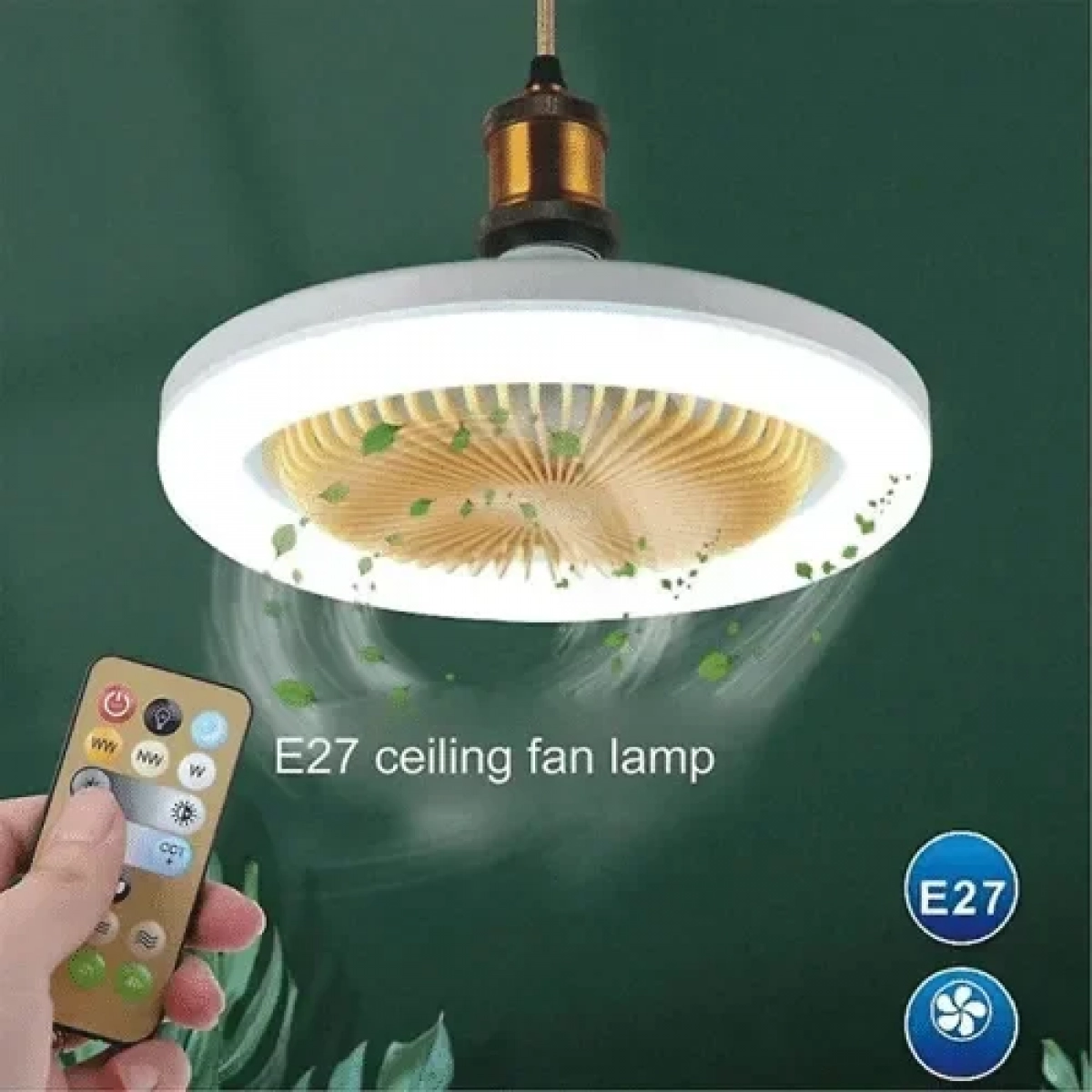 Ανεμιστήρας οροφής & λάμπα LED 36W με τηλεχειριστήριο λευκό - ροζ - Image 2