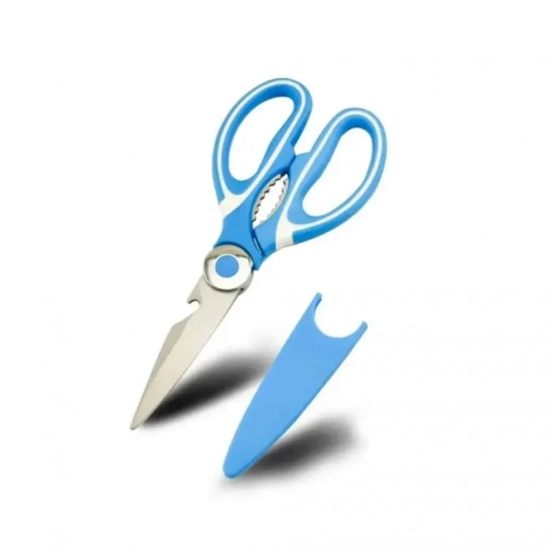 Ανοξείδωτο Ψαλίδι Κουζίνας Πολλαπλών Χρήσεων - Μπλε - Photo1
