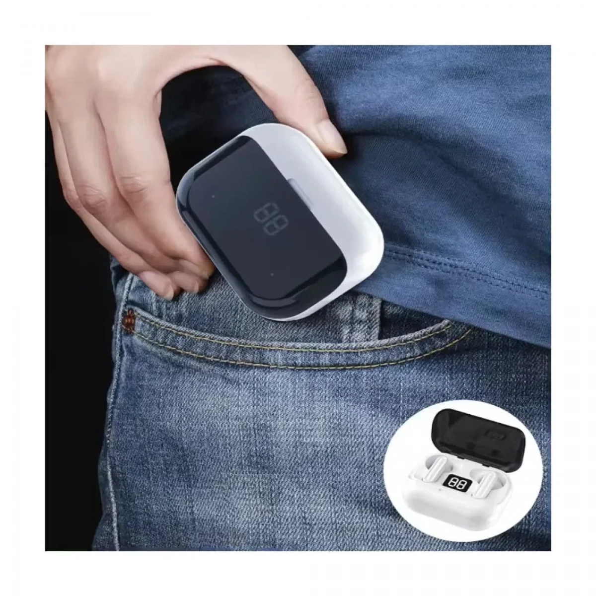Ασύρματα Ακουστικά Αφής In ear Bluetooth Handsfree TWS 2000mAh με Θήκη Φόρτισης Λευκά L88 - Photo5