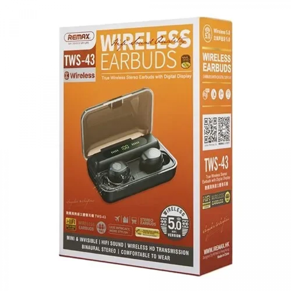 Ασύρματα ακουστικά Bluetooth Handsfree Wireless True Stereo Remax TWS-43 - μαύρο - Image 3