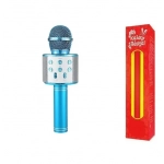 Ασύρματο μικρόφωνο Bluetooth με Ενσωματωμένο Ηχείο + Karaoke – WS858, σε μπλε χρώμα και ΔΩΡΟ η λαμπάδα