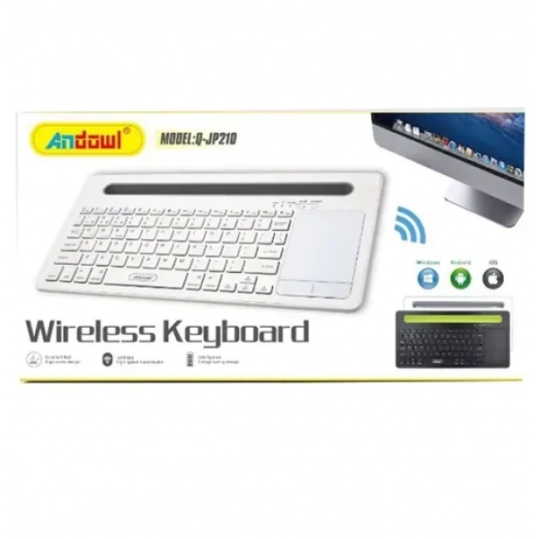Ασύρματο πληκτρολόγιο με touchpad Αγγλικό US Andowl Q-JP210 - λευκό