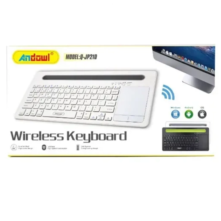 Ασύρματο πληκτρολόγιο με touchpad Αγγλικό US Andowl Q-JP210 - λευκό