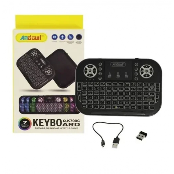 Ασύρματο πληκτρολόγιο με touchpad Αγγλικό US Andowl Q-K700C μαύρο