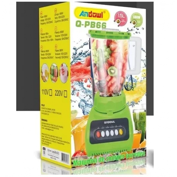 Μπλέντερ για Smoothies 1.5lt 680W Andowl Q-PB66 πράσινο