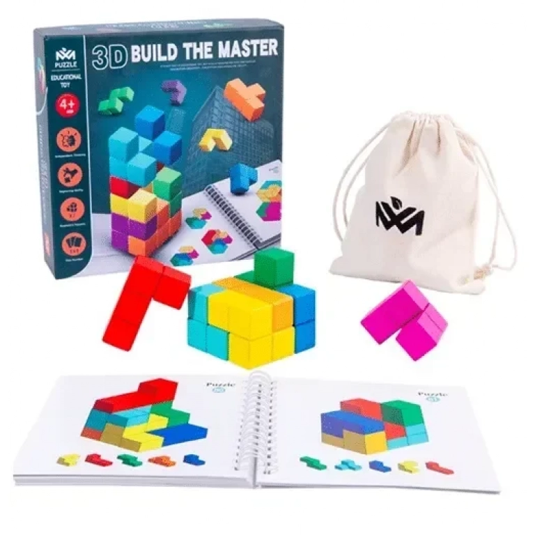 Εκπαιδευτικό παιχνίδι ξύλινο 3D Build The Master για 4+ 96471