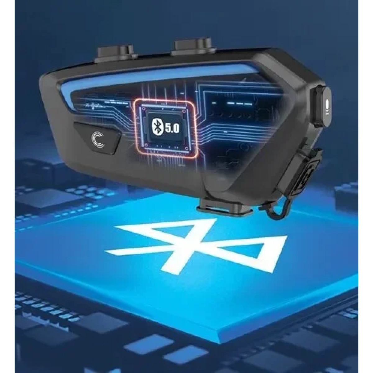 Ενδοεπικοινωνία μονή για κράνος μηχανής με Bluetooth FreedConn FX - μαύρο - Image 5