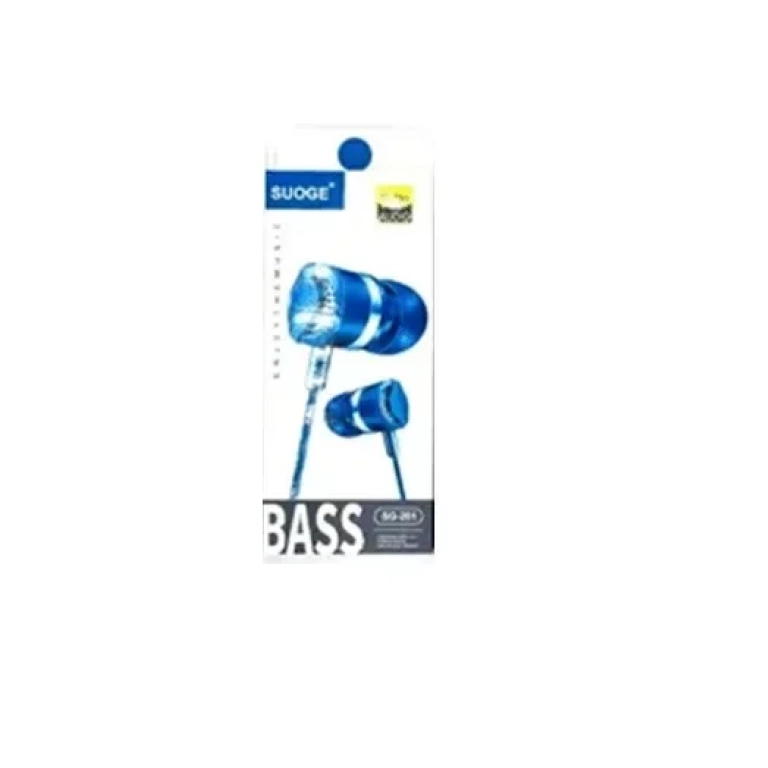 Ενσύρματα ακουστικά με βύσμα 3.5mm SUOGE SG-201 – μπλε