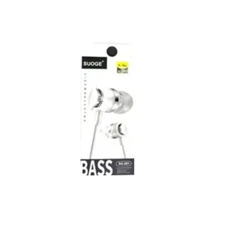 Ενσύρματα ακουστικά με βύσμα 3.5mm SUOGE SG-201 – λευκό