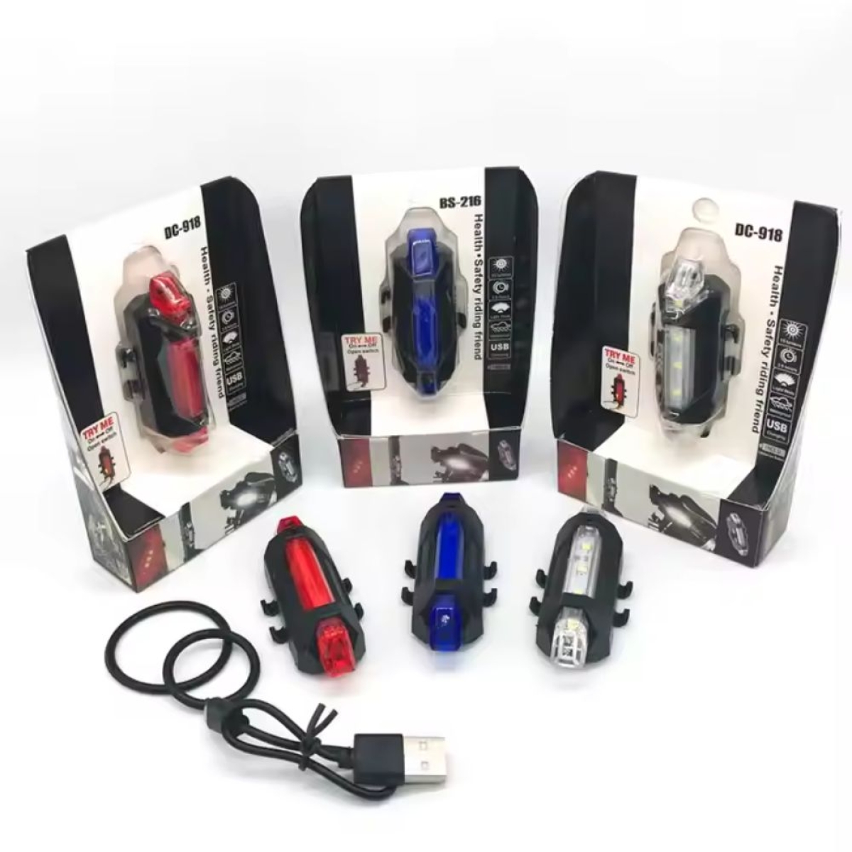 Επαναφορτιζόμενο USB Φως/Φανάρι Ποδηλάτου BS-216