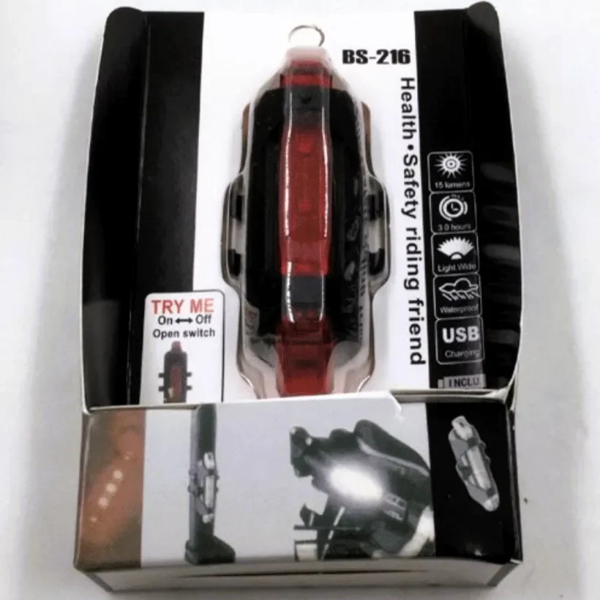 Επαναφορτιζόμενο USB Φως/Φανάρι Ποδηλάτου BS-216