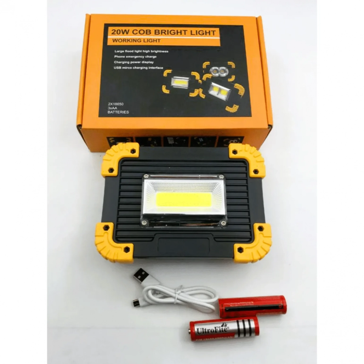 Επαναφορτιζόμενος Προβολέας 20W COB Bright Working Light LED 801 - Image 5