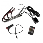 Εσωτερικά LED φώτα αυτοκινήτου Music RGB 33cm με τηλεχειριστήριο 4τμχ