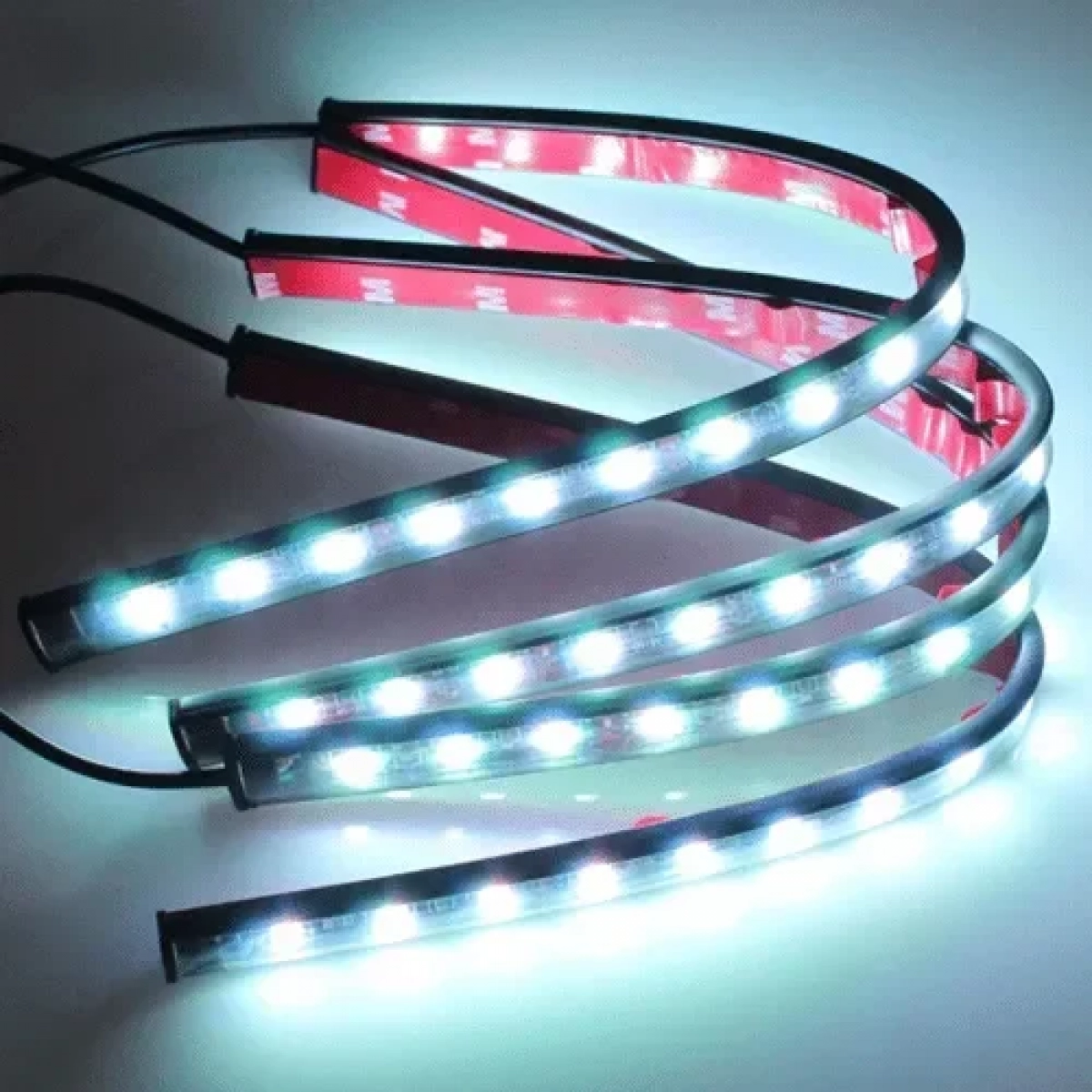 Εσωτερικά LED φώτα αυτοκινήτου Music RGB 33cm με τηλεχειριστήριο 4τμχ - Image 5