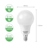 Λάμπα LED A60 E14 6W 6400K Ψυχρό Λευκό Aigostar