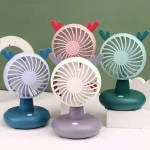 Φορητός mini επαναφορτιζόμενος ανεμιστήρας με USB σε μπλε χρώμα 92923 - Image 2