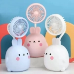 Φορητός mini επαναφορτιζόμενος ανεμιστήρας με USB σε λευκό χρώμα 92926 - Image 3