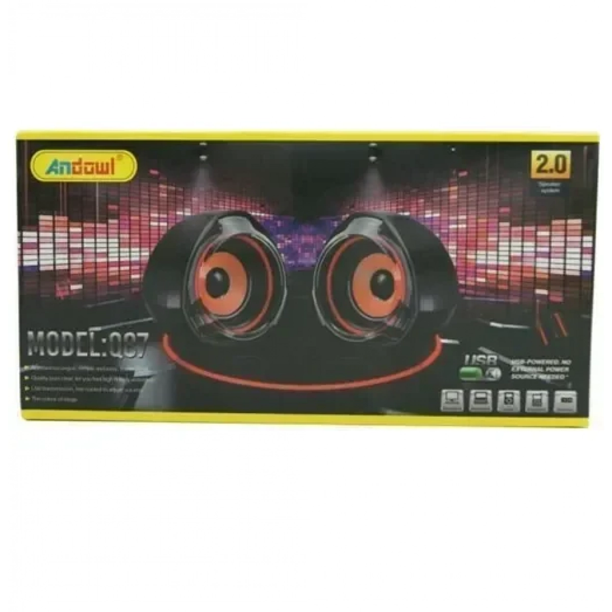 Ηχεία υπολογιστή 2.0 Andowl Q87 σε μαύρο χρώμα - Image 3