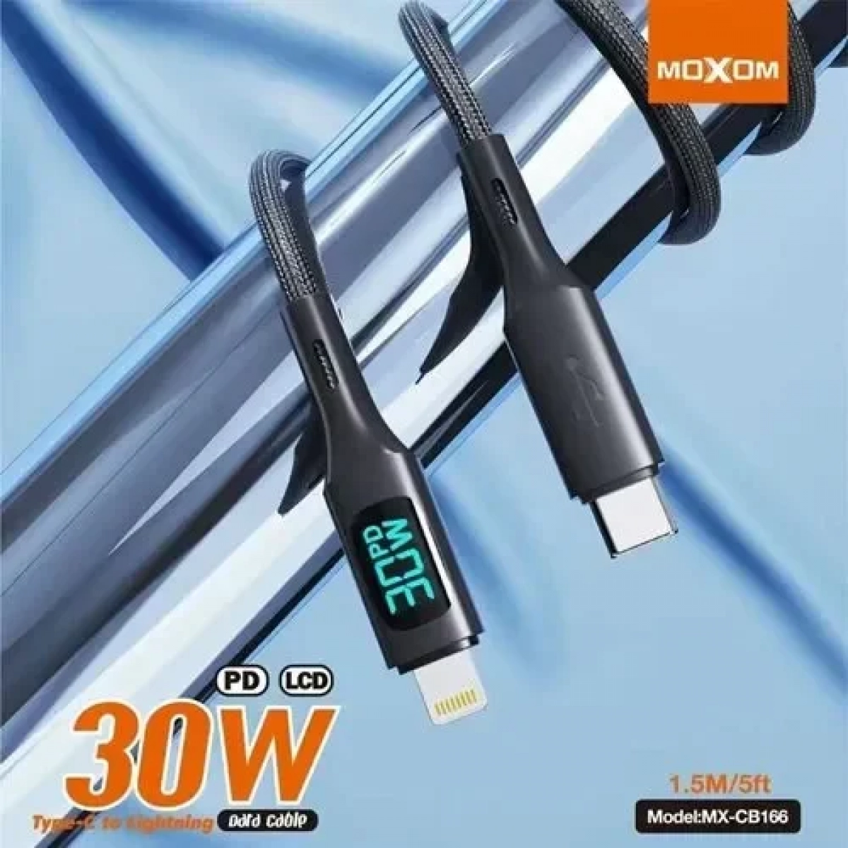 Καλώδιο φόρτισης από Type C σε Lightning Moxom MX-CB166 PD 30W μαύρο - Image 2