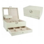 Κουτί οργάνωσης κοσμημάτων για δαχτυλίδια, βραχιόλια και σκουλαρίκια 17.5x11.7x22.7cm 97816 λευκό