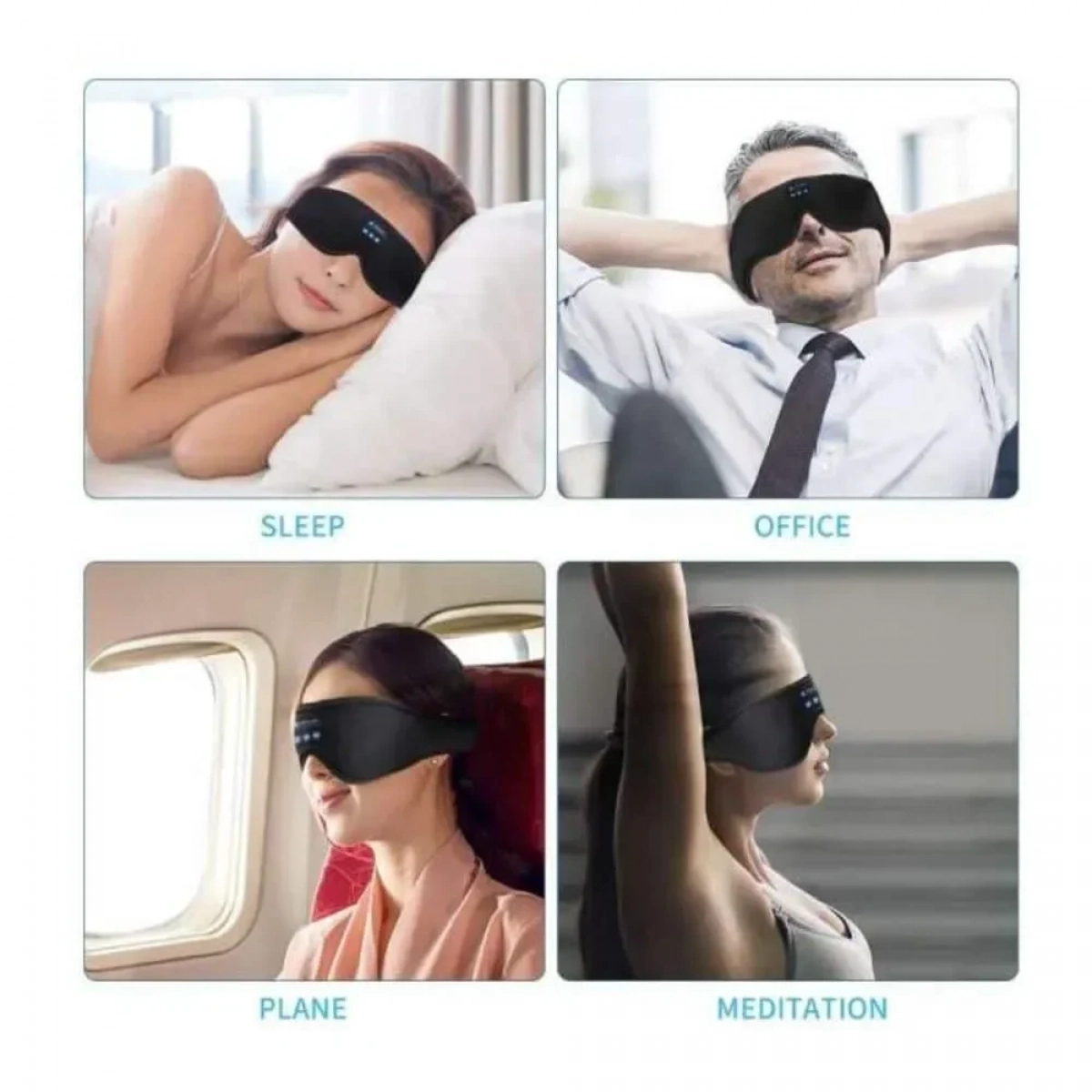 Μάσκα Ύπνου 3D ΒΤ με Ενσωματωμένα Ακουστικά - Photo3