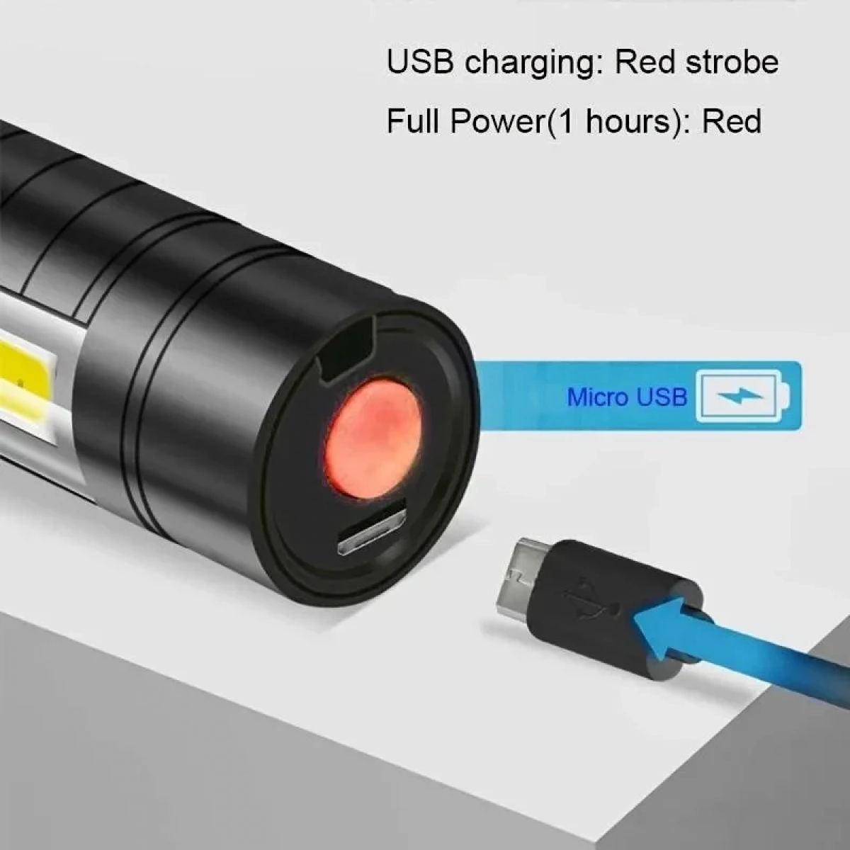 Μίνι Φακός Τύπου Γκλόπ LED Αλουμινίου USB Επαναφορτιζόμενος Αδιάβροχος 9cm