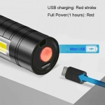 Μίνι Φακός Τύπου Γκλόπ LED Αλουμινίου USB Επαναφορτιζόμενος Αδιάβροχος 9cm