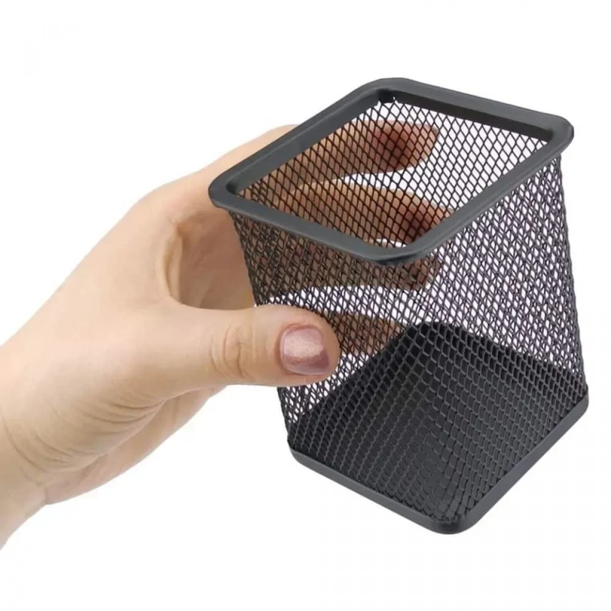 Μολυβοθήκη Μεταλλική Τετράγωνη 8x8x9cm Μαύρη - Photo4