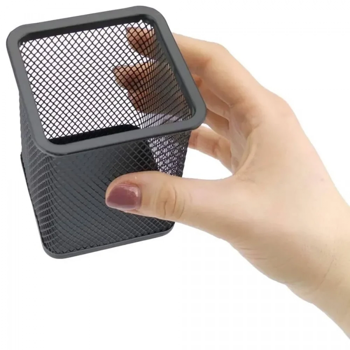 Μολυβοθήκη Μεταλλική Τετράγωνη 8x8x9cm Μαύρη - Photo5