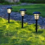 Ηλιακό Διακοσμητικό Φωτιστικό Κήπου LED "Sun" 8.5x34 cm σε Μαύρο Χρώμα Ε-4028