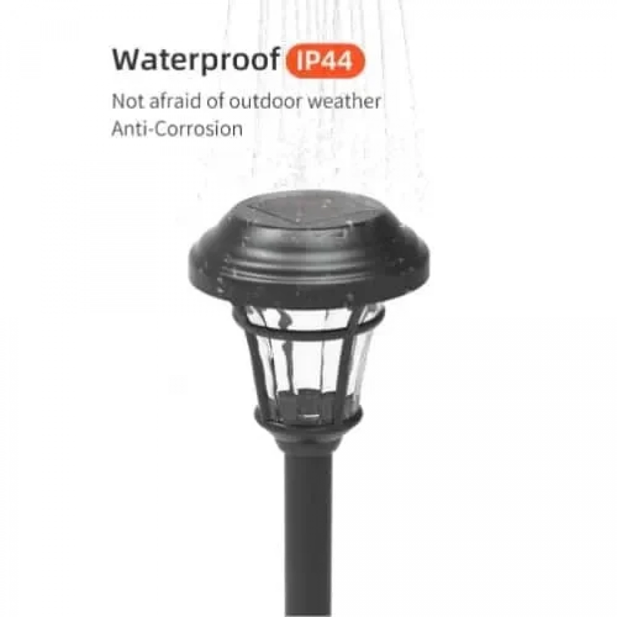 Ηλιακό Διακοσμητικό Φωτιστικό Κήπου LED "Sun" 8.5x34 cm σε Μαύρο Χρώμα Ε-4028
