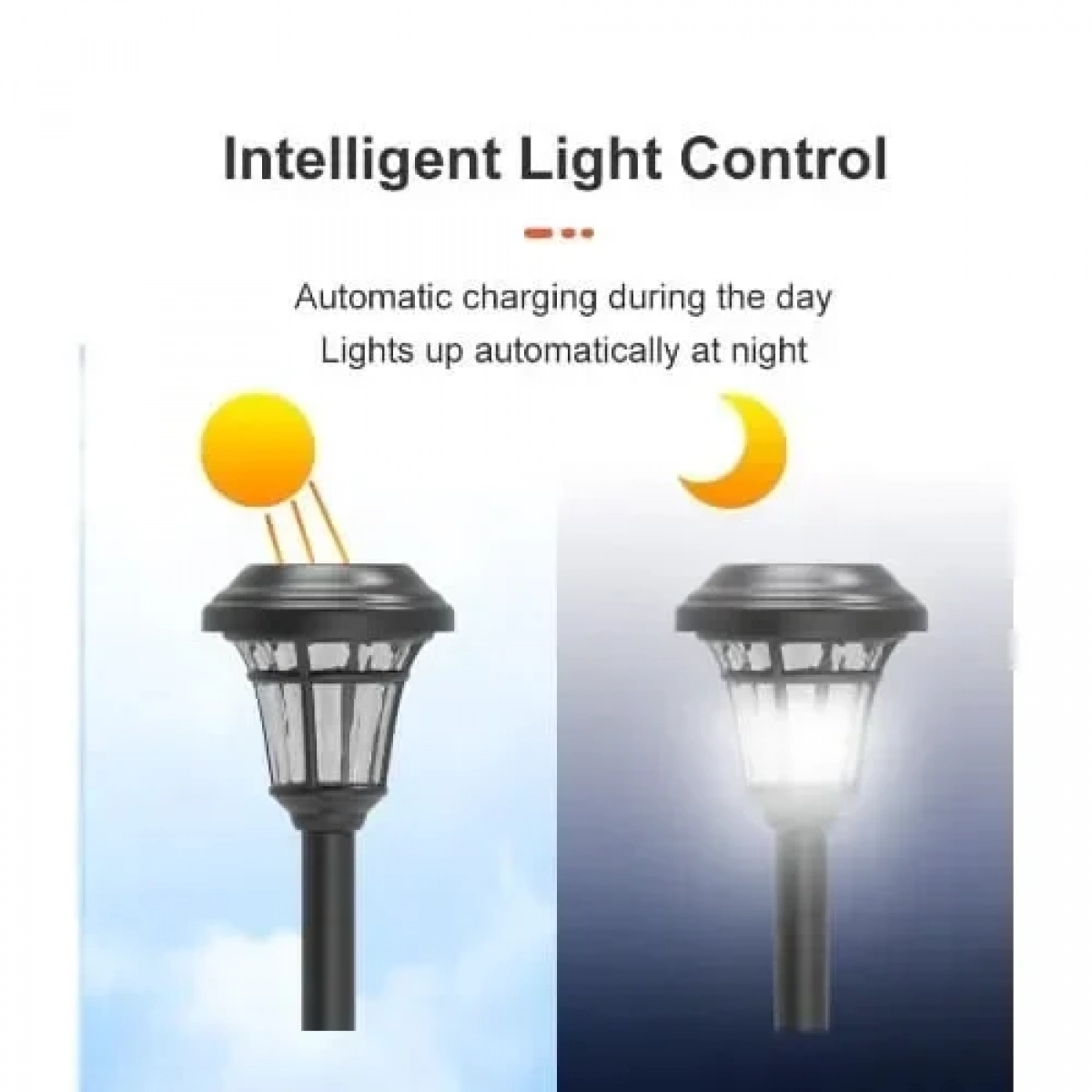 Ηλιακό Διακοσμητικό Φωτιστικό Κήπου LED "Sun" 8.5x34 cm σε Μαύρο Χρώμα Ε-4028