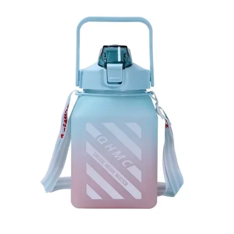 Παγούρι νερού με ιμάντα μεταφοράς 1200ml 23246 γαλάζιο - ροζ