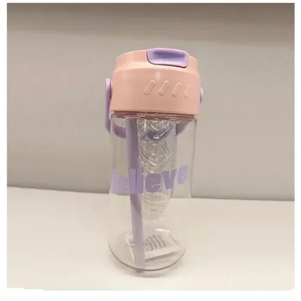 Παγούρι νερού με καπάκι 600ml 23253 ροζ - λιλά