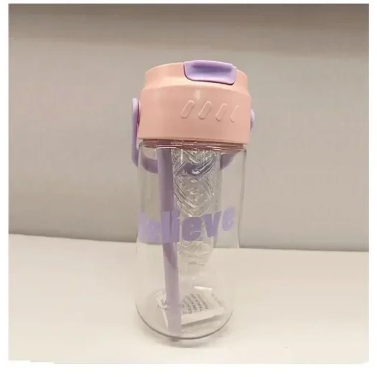 Παγούρι νερού με καπάκι 600ml 23253 ροζ - λιλά