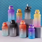 Παγούρι νερού με καπάκι και καλαμάκι 1300ml 23261 κίτρινο - ροζ - Image 2