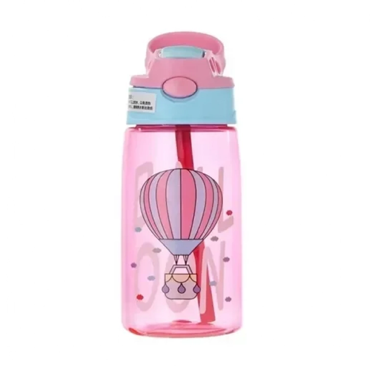 Παιδικό παγούρι νερού 500ml 15x10cm 21273 αερόστατο διάφανο - ροζ