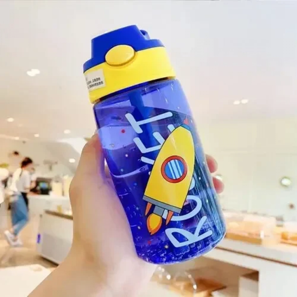 Παιδικό παγούρι νερού 500ml 15x10cm 21273 πύραυλος διάφανο - μπλε - Image 2