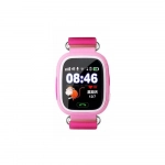 Παιδικό Smartwatch με GPS και Καουτσούκ/Πλαστικό Λουράκι Ροζ Q90