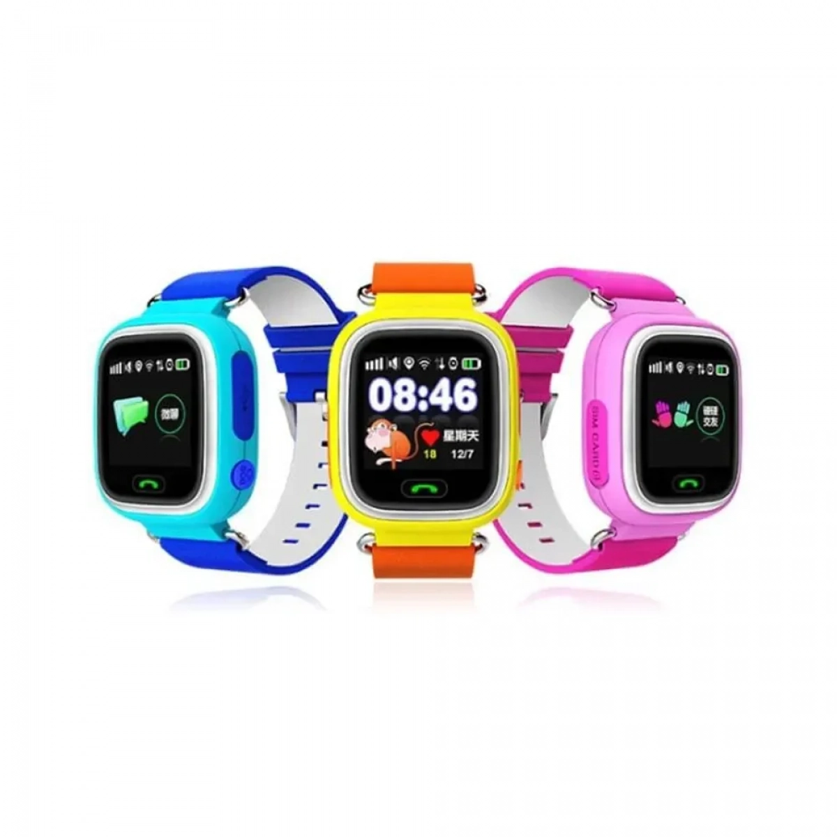 Παιδικό Smartwatch με GPS και Καουτσούκ/Πλαστικό Λουράκι Ροζ Q90
