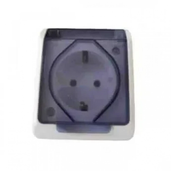Πρίζα Σούκο Με Καπάκι Water Proof Socket 910 Λευκό