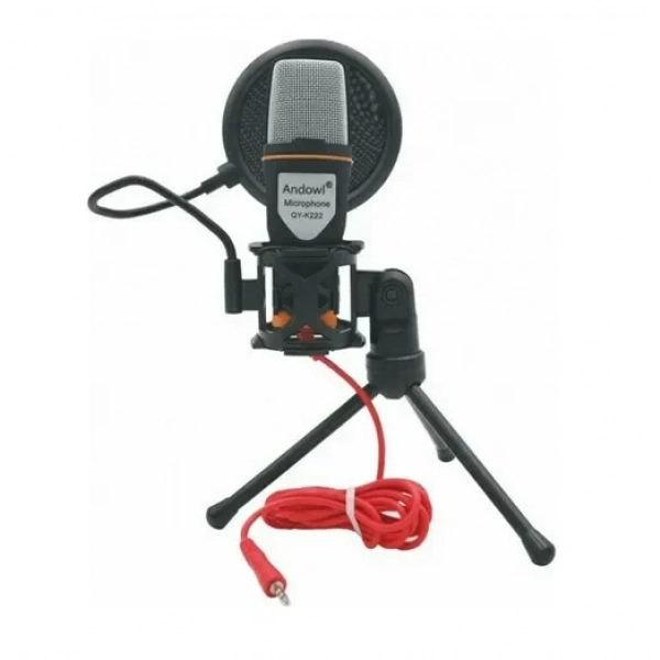 Πυκνωτικό μικρόφωνο 3.5mm τοποθέτηση Shock Mounted/Clip On φωνής Andowl QY-K222
