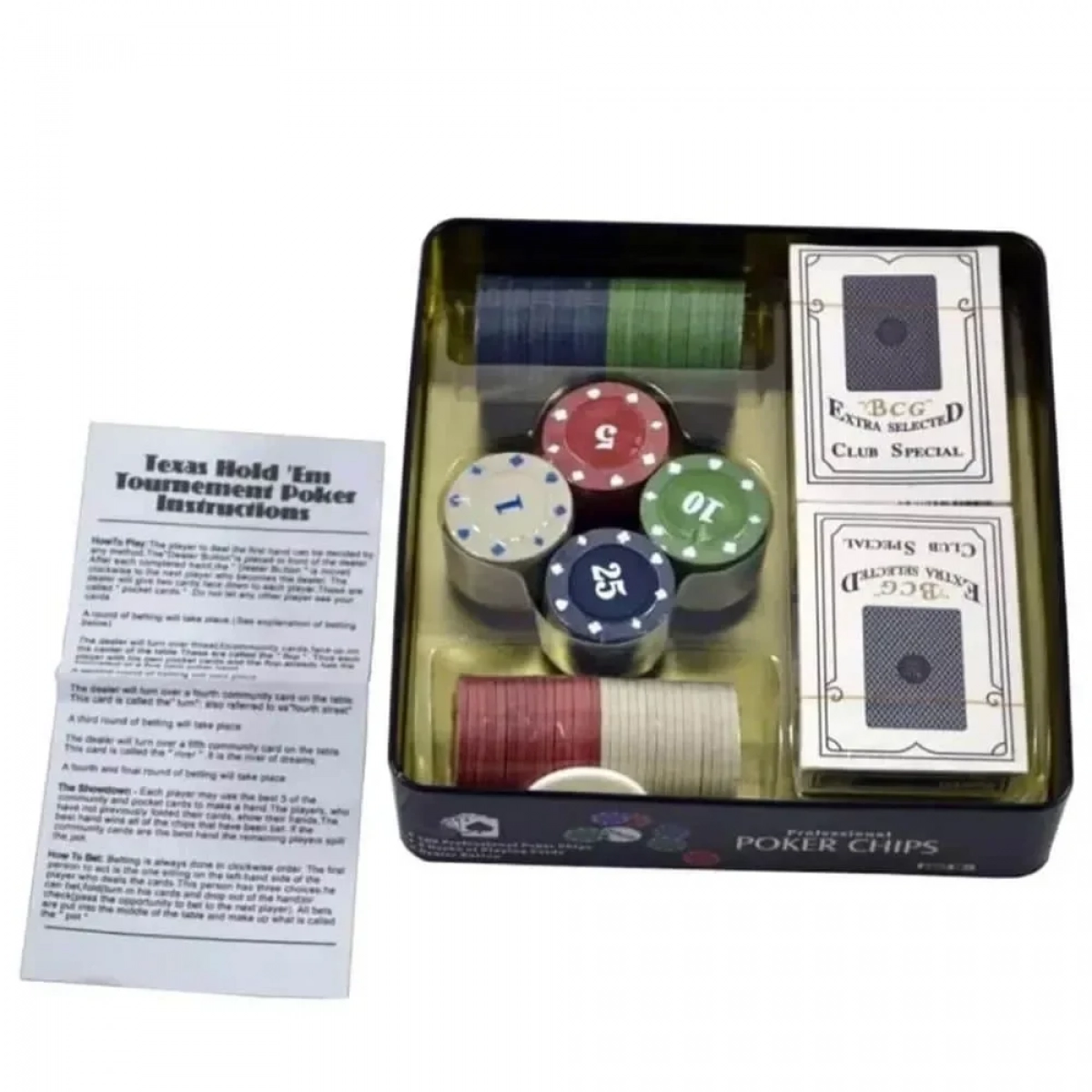 Σετ 100 Μάρκες Poker 50mm / 4gr σε Μεταλλικό Κουτί με 2 Τράπουλες - Photo4